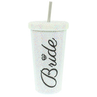 BRIDE TEXT RHINESTONE TUMBLER